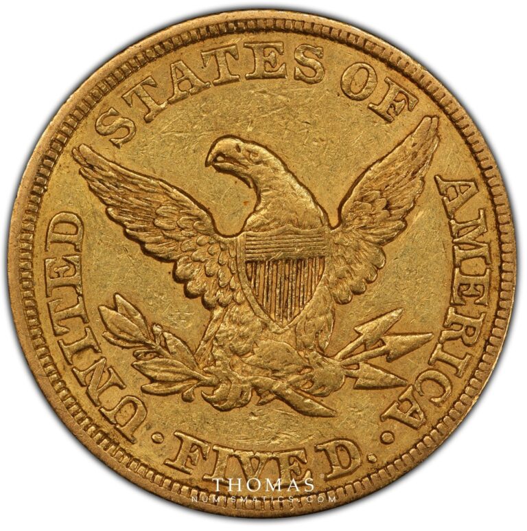 reverse 5 dollars gold 1856