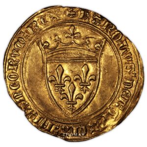 Charles VI – Écu d’or à la couronne – Saint-Pourçain obverse gold