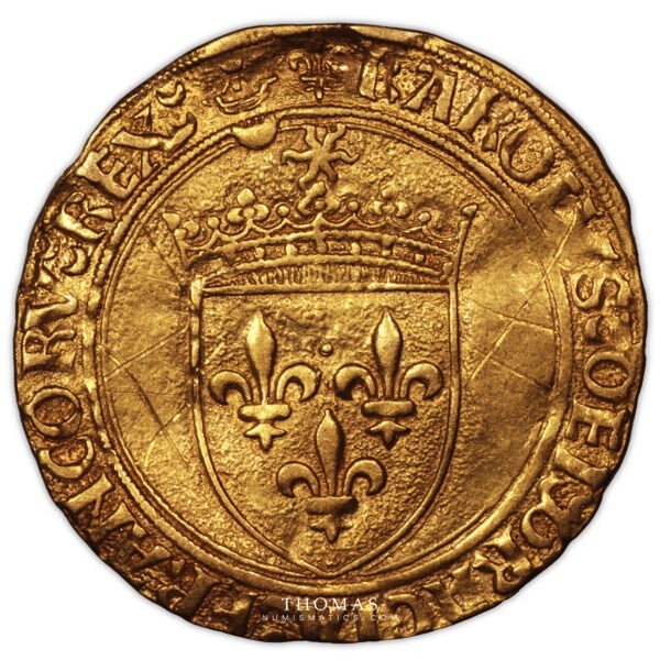 Charles VIII – Écu d’or au soleil – Bordeaux avers