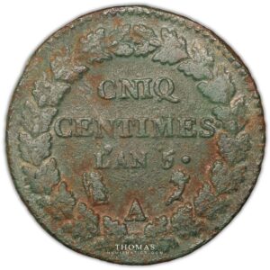 cniq centimes reverse