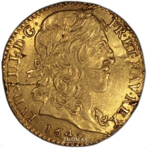avers du double louis or de Louis XIII à La Croix de templier