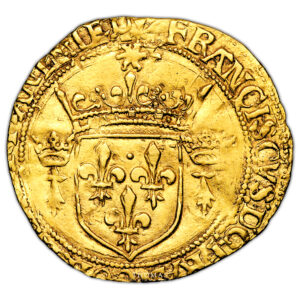Monnaie France - François Ier - Écu d'or au soleil de bretagne - Rennes - 1er type-Avers