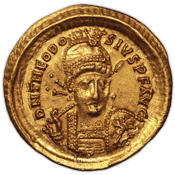 Théodose II – Solidus or – Constantinople avers