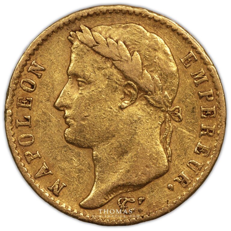 20 francs or napoleon 1815 A les cent jours obverse gold
