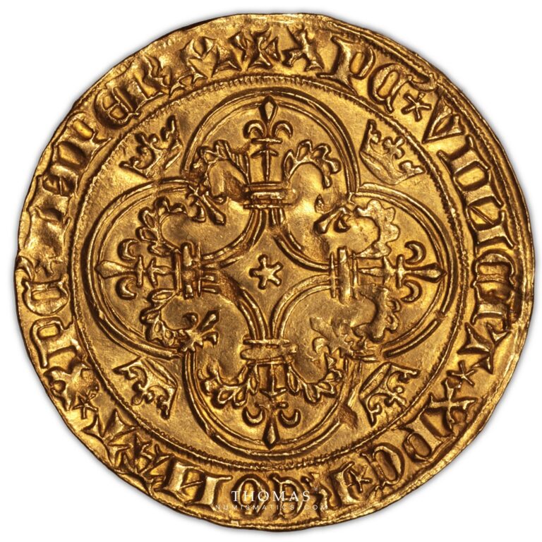 charles VI ecu or couronne reverse gold