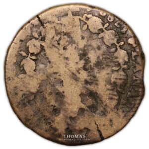 Constitution – Louis XVI – 12 deniers 1792 double strike and planchet clipped – reverse