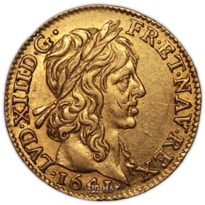 demi louis or louis xiii avers 1641 A Paris obverse gold
