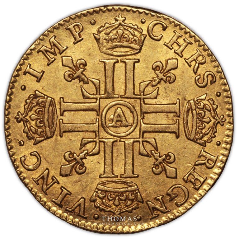 demi louis or louis xiii revers 1641 A Paris reverse gold