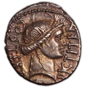 denarius Julius caesar sicilian mint obverse