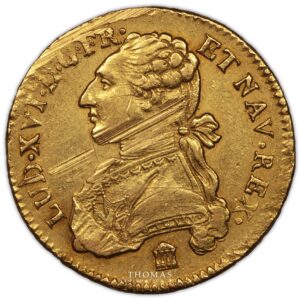 double louis xvi or buste habillé 1782 K bordeaux obverse gold