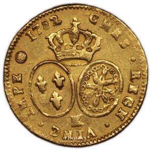 double louis xvi or buste habillé 1782 K bordeaux reverse gold