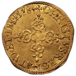 HENRI III ecu or soleil poitiers 1578 G