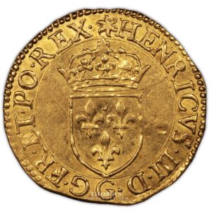 HENRI III ecu or soleil poitiers 1578 G obverse gold