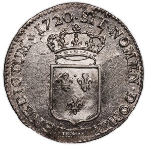 Louis XV – Tiers d’écu de France – 1720 W revers