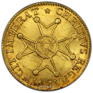 Gold Louis xv louis dor a la croix du saint esprit 1718 A Paris reverse