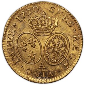 Louis XV louis or lunettes 1730 A reverse gold