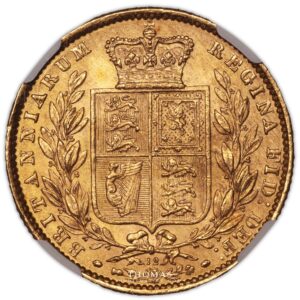 sovereign gold rms douro 1869 - NGC MS 62 reverse