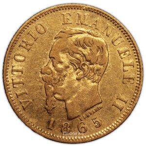 Italy - Victor Emmanuel II - 10 Lire 1865 Turin - Treasure hoard Lusignan obverse