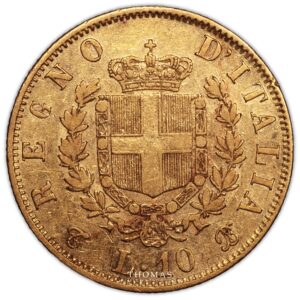 Italy - Victor Emmanuel II - 10 Lire 1865 Turin - Treasure hoard Lusignan reverse