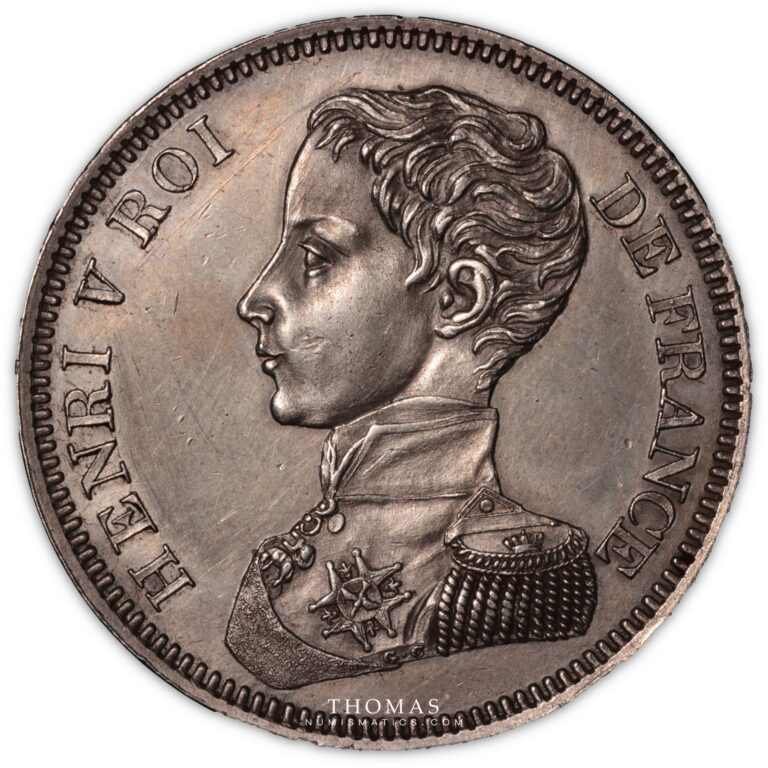Henri V prétendant Essai 5 francs 1831 Bruxelles Avers