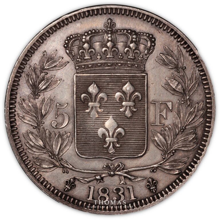 Henri V prétendant Essai 5 francs 1831 Bruxelles Revers