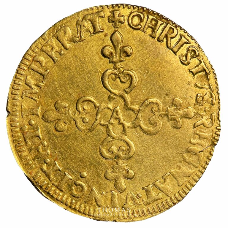 Louis XIII - Écu d'or au soleil - Frappe au marteau - 1615 A Paris-Reverse gold