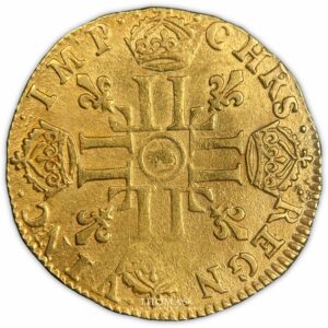 Louis XIV – Louis d’or à la mèche longue – 1652 Arras-Reverse gold