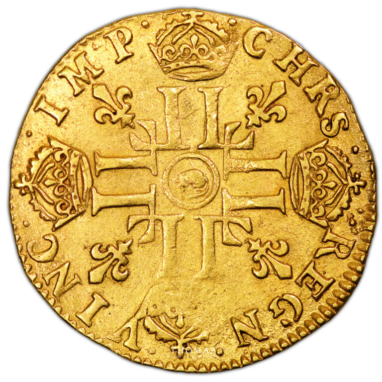 Monnaie - France Louis XIV Louis d’or à la mèche longue – 1652 Arras-Revers