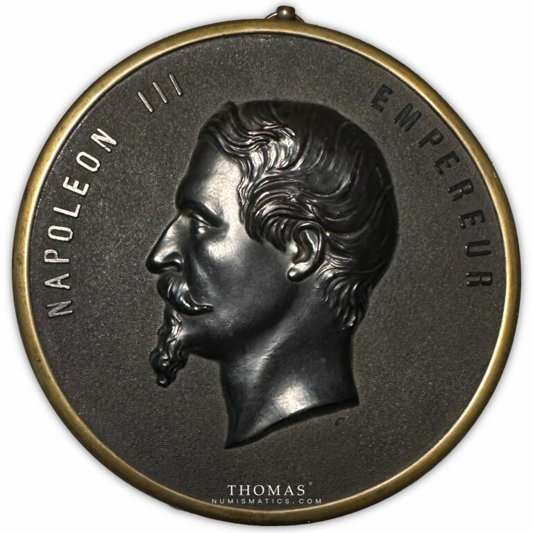 Napoléon III Médaille en bois durci Vers 1860 François Lepage Avers