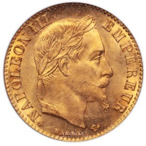 10 francs or 1867 BB - PCGS MS 66 avers