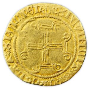 Charles VII – Demi-écu d’or à la couronne – Bordeaux-Revers