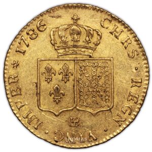 Gold - Double Louis XVI or 1786 BB strasbourg - reverse