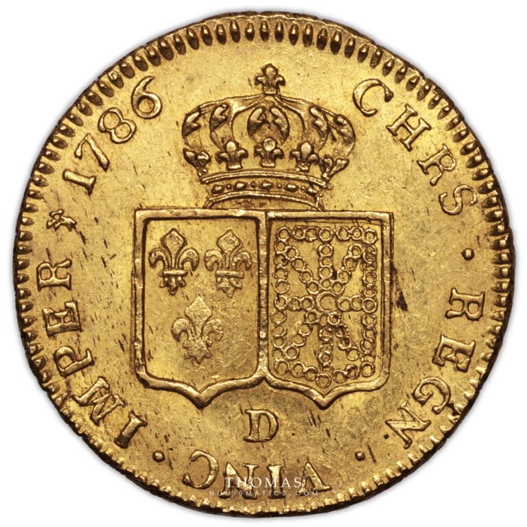 Gold Double Louis XVI or 1786 D Lyon -2- reverse