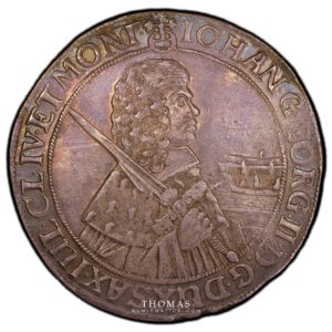 Germany saxony taler 1659 CR Dresden Johann Georg II avers