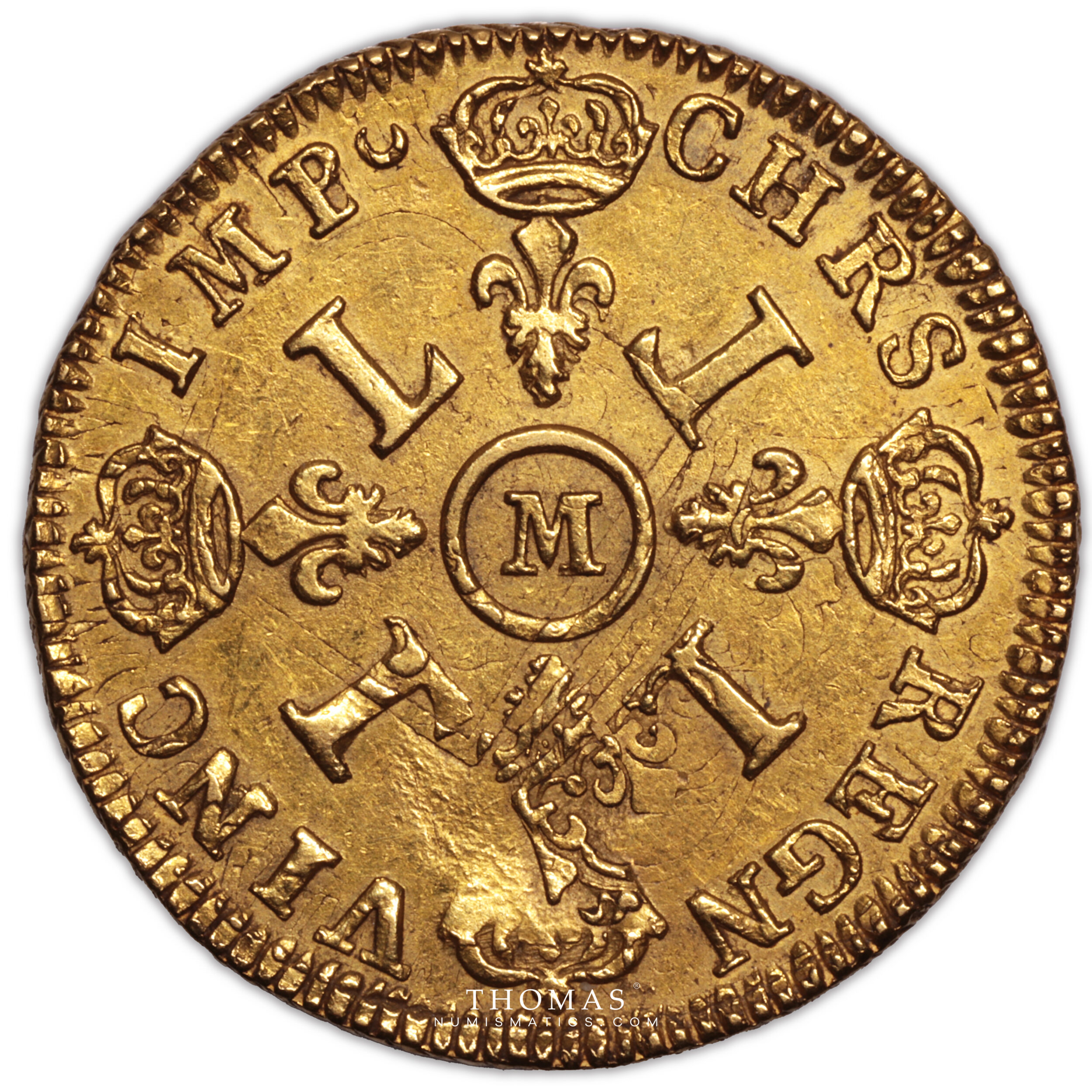 Louis XIV - Double louis d'or aux 4 L - 1694 M Toulouse revers