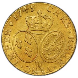 gold Louis xv or 1745 W Lille reverse