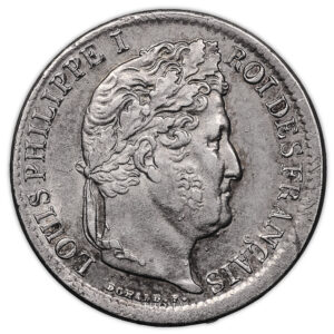 Monnaie France - Louis-Philippe - Demi Franc Argent - Frappe incuse-Avers2