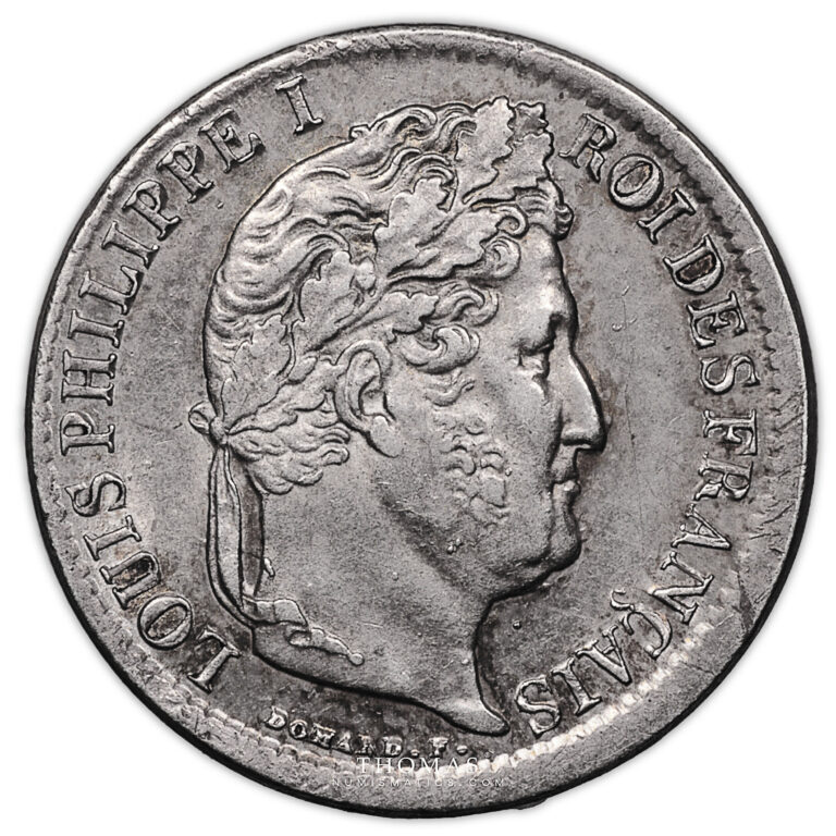 Monnaie France - Louis-Philippe - Demi Franc Argent - Frappe incuse-Avers2