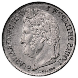 Monnaie France - Louis-Philippe - Demi Franc Argent - Frappe incuse-Revers