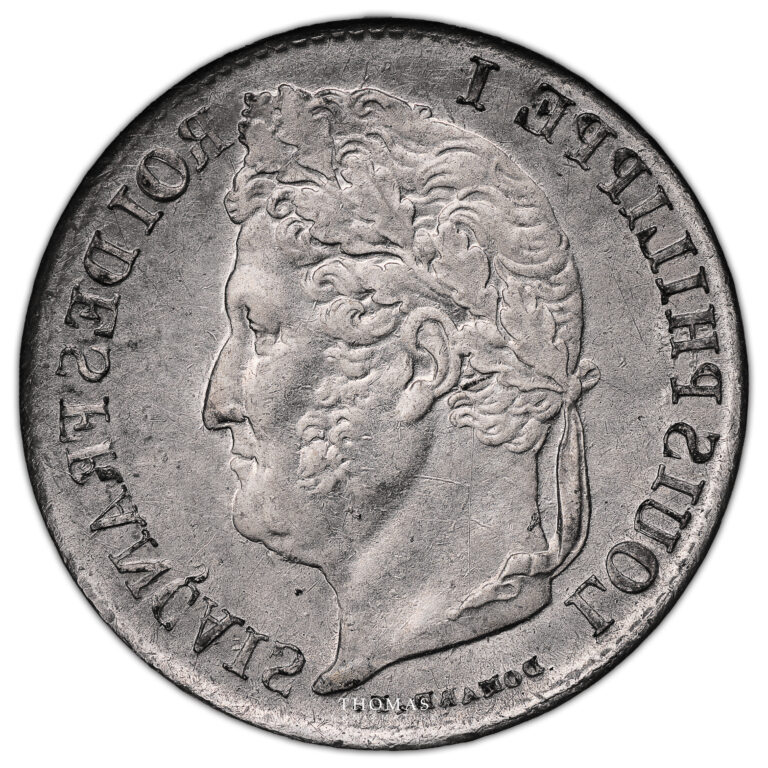 Monnaie France - Louis-Philippe - Demi Franc Argent - Frappe incuse-Revers