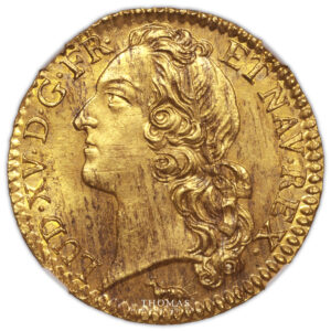 Gold louis-or-bandeau-1755-a-avers-tresor-rue-mouffetard obverse