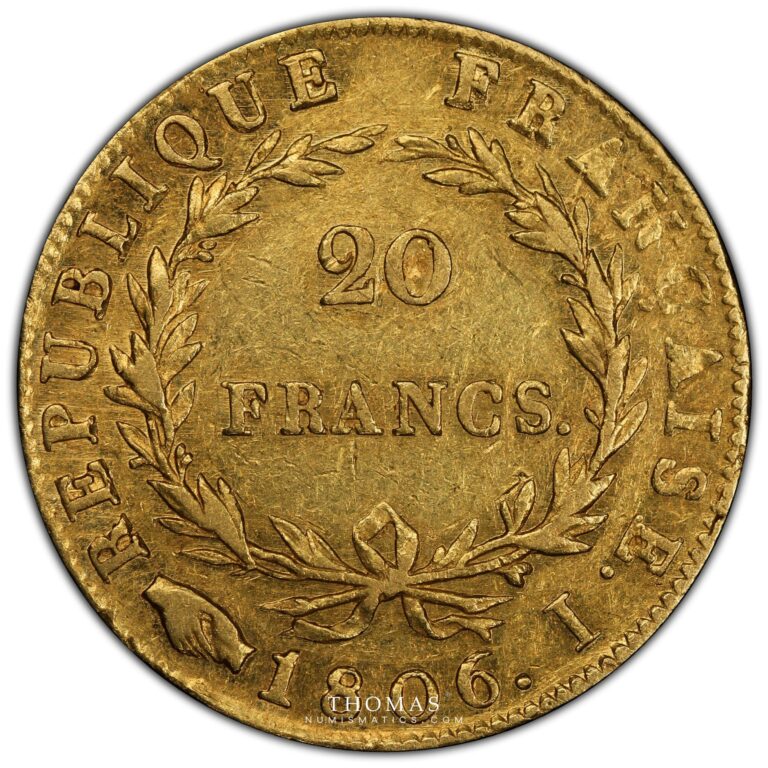 Gold 20 francs or 1806 I limoges reverse - PCGS AU 50