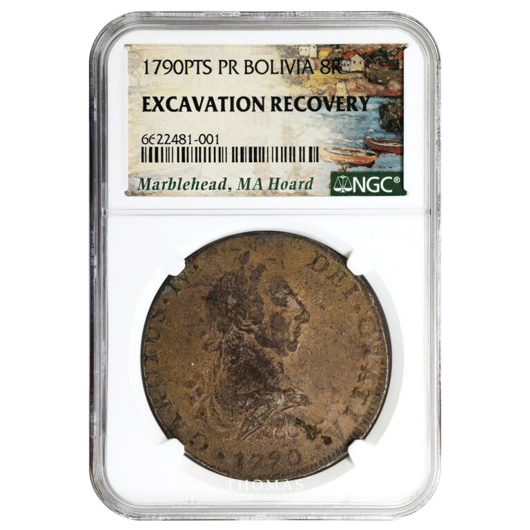 Charles IV Bolivie 8 reales 1790 Potosi Excavation recovery avers