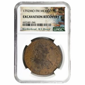 Charles IV Mexico 8 reales 1792 MO MarbleHead Hoard Excavation recovery avers