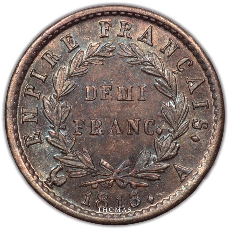 demi franc 1813 A Napoleon I revers