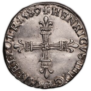 Henri III – quart Ecu – 1589 A Paris revers