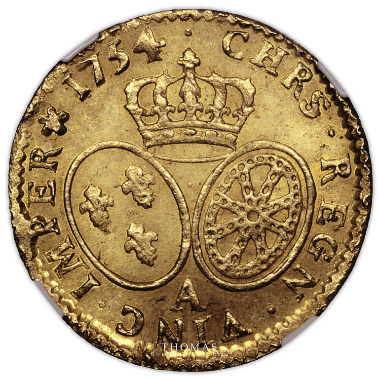 louis-or-bandeau-mouffetard-1754-a-obverse treasure of rue mouffetard reverse