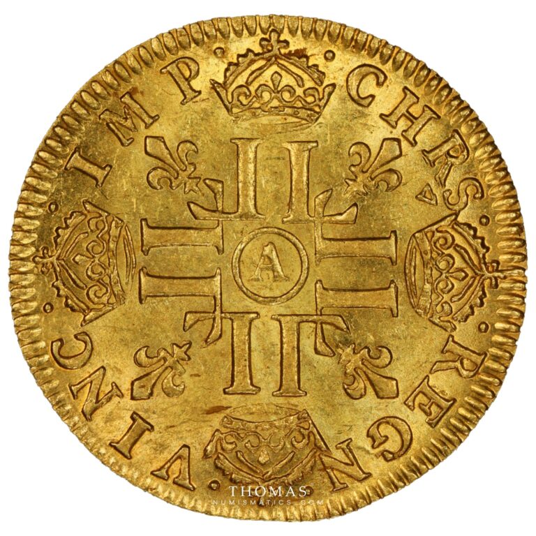 Gold Louis XIV-France-Louis d’or à la mèche longue-1651 A Paris-reverse