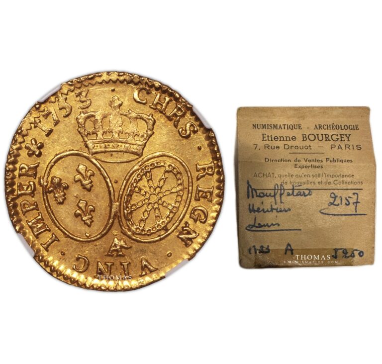 gold - Louis XV - Louis or au bandeau - the treasure of - rue mouffetard NGC MS 62 reverse