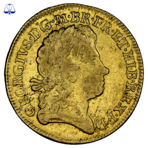 Monnaie – Grande-Bretagne George I Guinée or 1716 – NGC VF 35 – Trésor Ellerby area Hoard-Avers